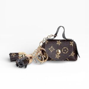 DESIGNER Brown and Gold Monogram Bag Charm